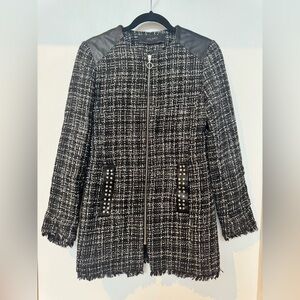 Zara Black and White Tweed Jacket